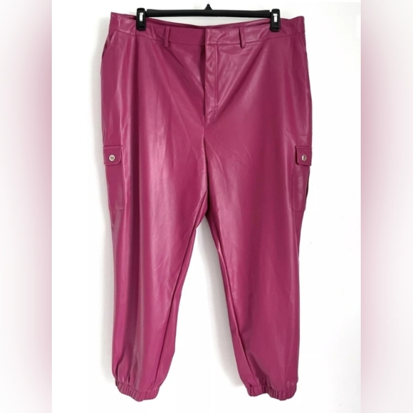 Nina Parker Faux Leather Joggers Size 20 - Picture 5 of 5